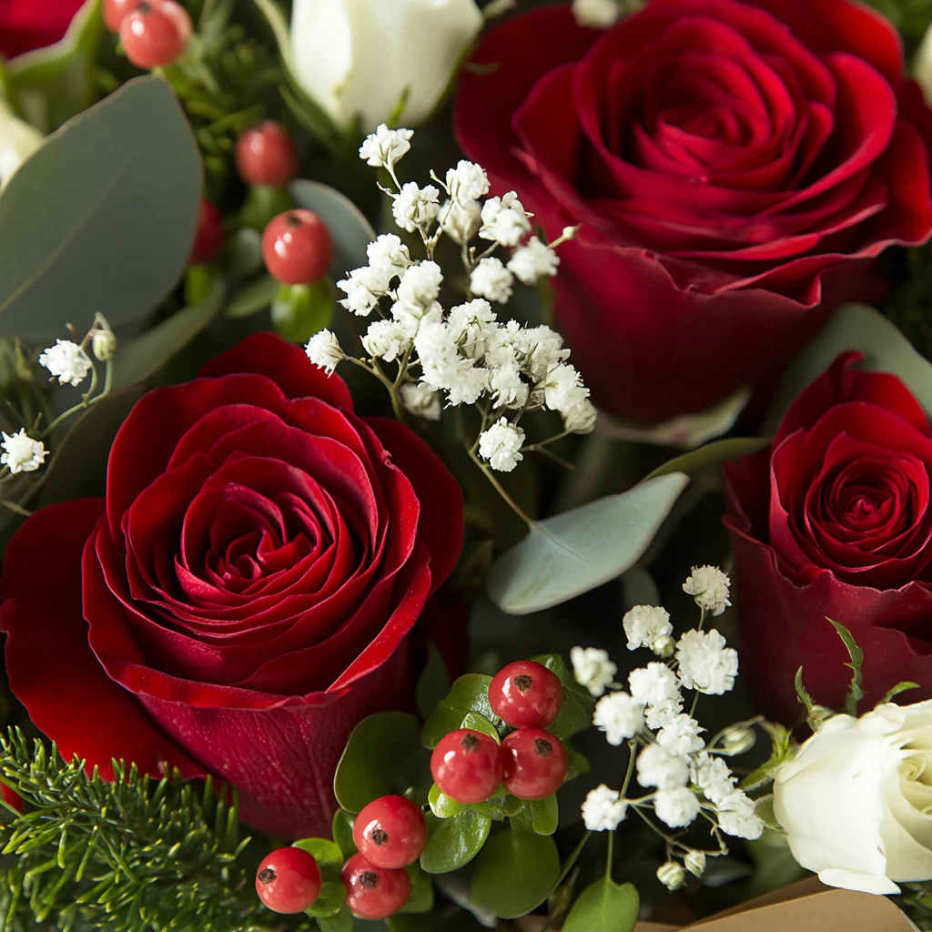 INCANTO - Rose Rosse, Lisiantus e Gypsophila