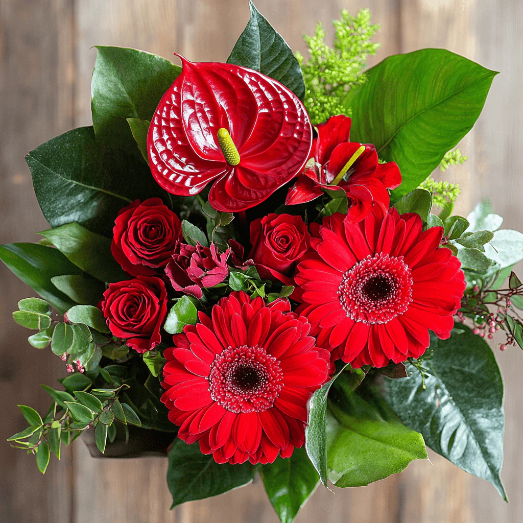 ARMONIA - Gerbere, Rose, Anthurium e Alloro